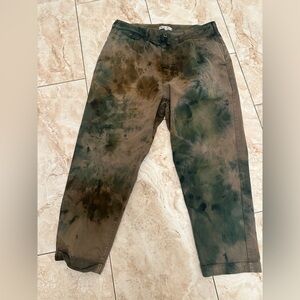 Alex Mill Olive Tie-Dye Pants ankle crop.